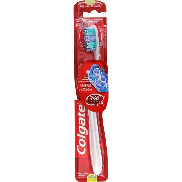 Зубная щетка Colgate 360° Optic White средней жесткости 1 шт.