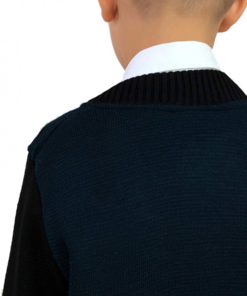 Бомбер для мальчика ART KNIT р.128 синий 