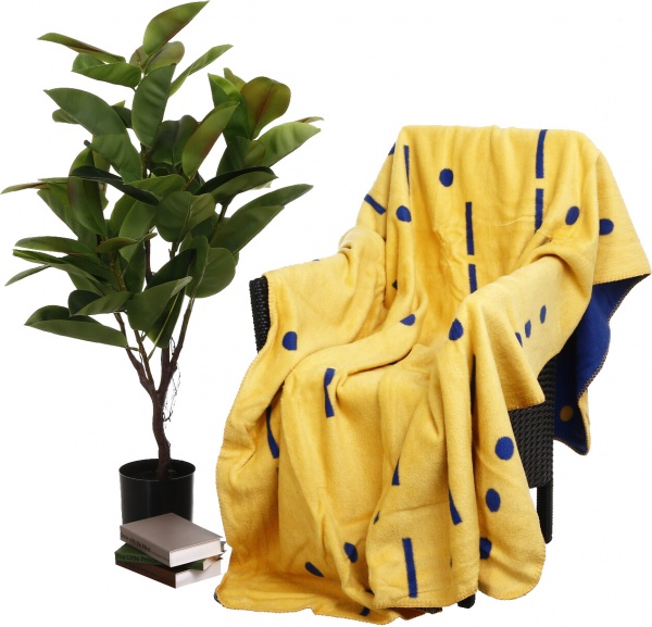 Плед Патриотичний Морзе 150x200 см желто-синий Lanavitta 