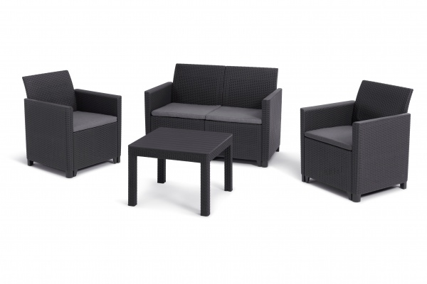 Комплект мебели Keter (имитация искуст. ротанг) графит 