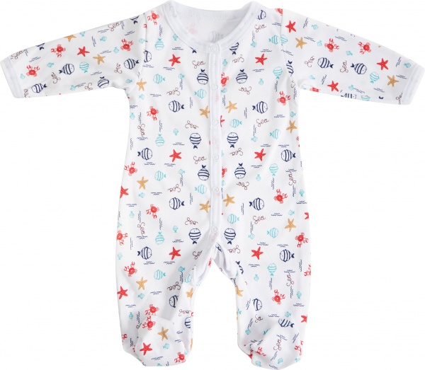 Комбинезон ясельный унисекс GABBI KB-23-1 рыбки р.56 белый с рисунком 13638 