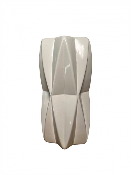 Ваза керамічна Nana ceramics Гео 21 см білий глянець 