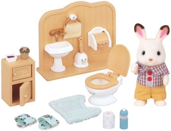 Ігровий набір Sylvanian Families Шоколадний Кролик-Брат у вбиральні 
