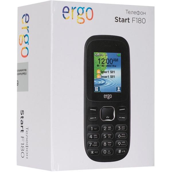 Телефон мобильный Ergo F180 Start black