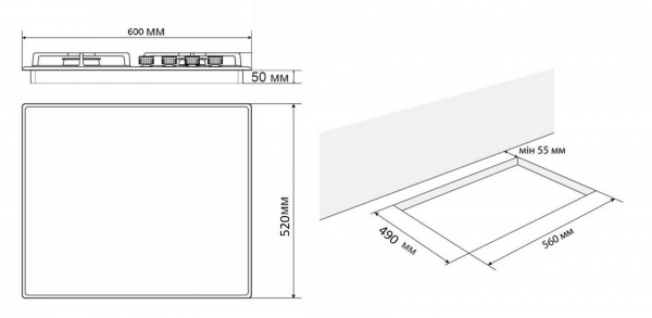 Варочная поверхность Jantar HGF 60 BL EF