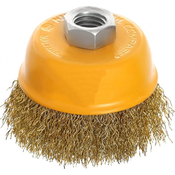 Щетка торцевая 100 мм М14 Compass рифленая проволока