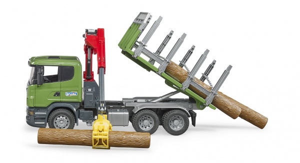 Игрушка Bruder лесовоз Scania с краном и бревнами 1:16 03524