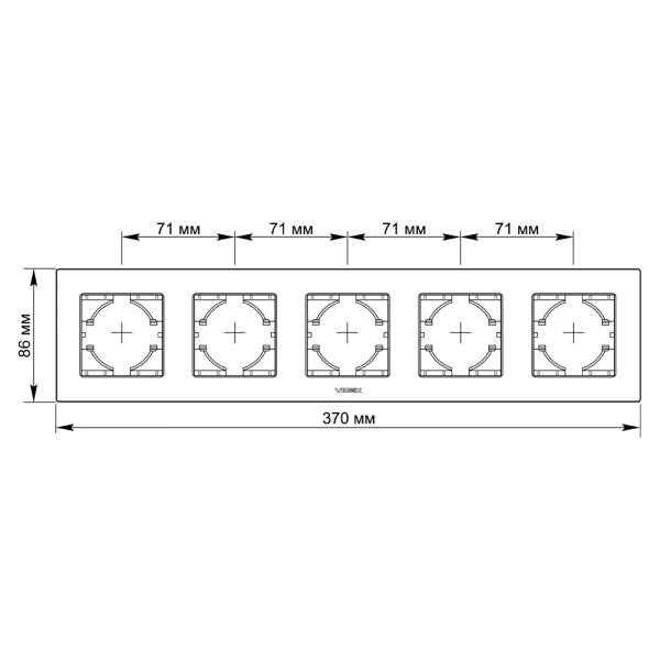 Рамка пятиместная Videx Binera горизонтальная шоколадный VF-BNFRA5H-CH