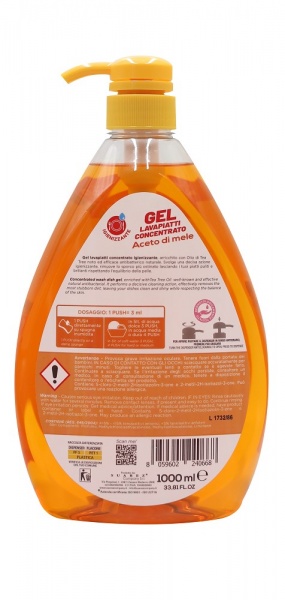 Средство для ручного мытья посуды Eloderma Яблочный Уксус 1л