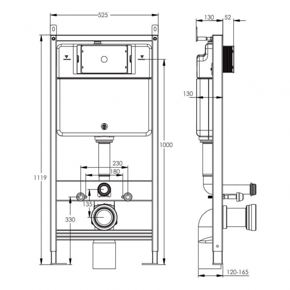 Инсталляция для унитаза Imprese i-FRAME для подвесного унитаза