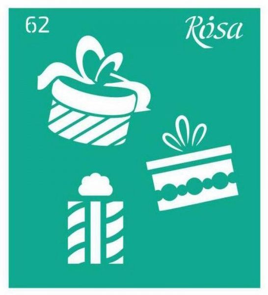 Трафарет многоразовый самоклеящий №62 серия Новый год 90х100 мм Rosa Talent