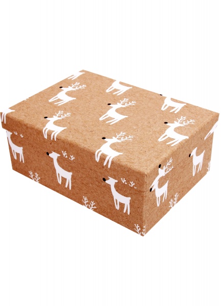 Коробка подарункова прямокутна з оленем 37.5х29х16см 1110