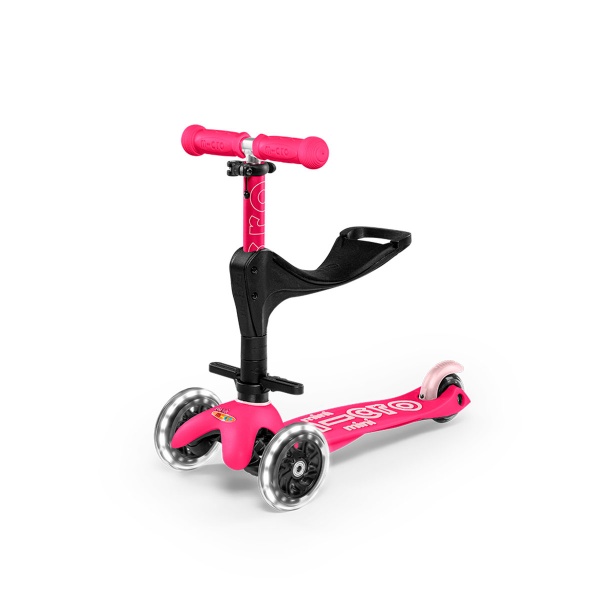 Самокат Micro Mini 3in1 Deluxe Plus LED різнокольоровий принт MMD146 