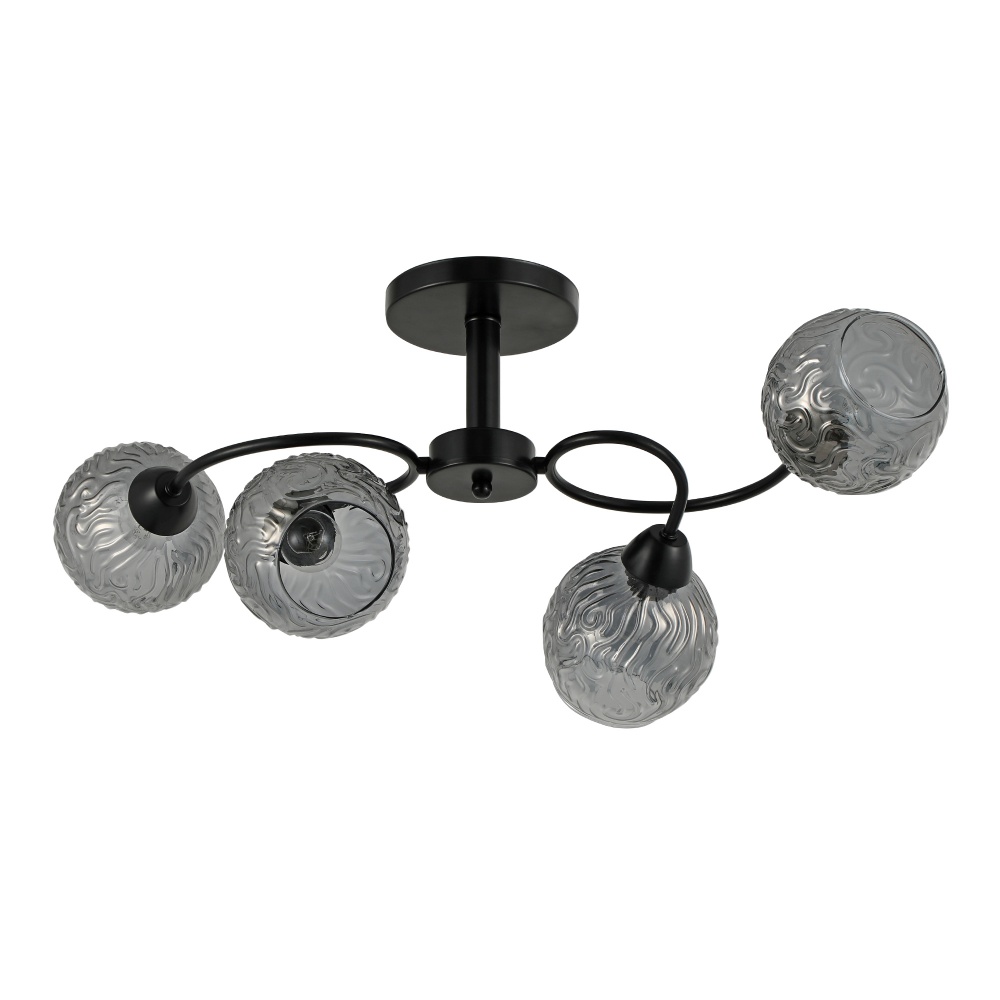 Люстра Miorro Fausta 680х360х300 мм 4x40 Вт E27 матовий чорний 51-311-144