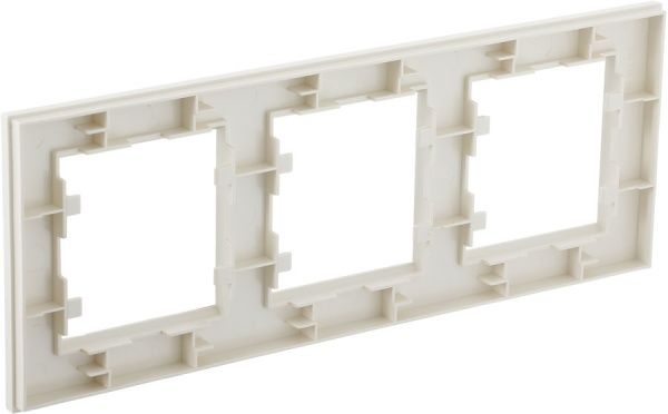 Рамка тримісна Makel Karea горизонтальна слонова кістка