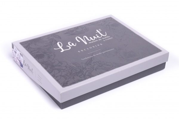 Комплект постільної білизни Hortensia Blue 2 білий із синім La Nuit 