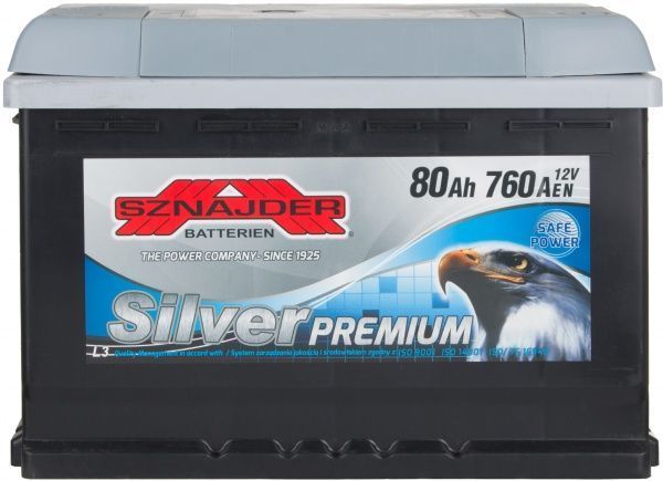 Аккумулятор автомобильный SZNAJDER Silver Premium 6СТ- 80Aз 80А 12 B «+» справа