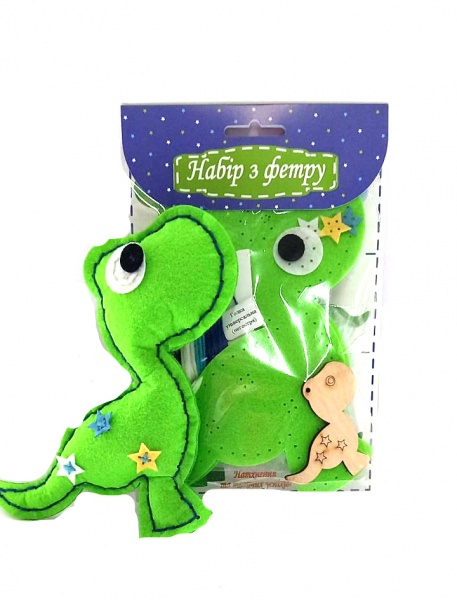 Заготовка Зший сам іграшку з фетру Динозавр зелений Аплі-Краплі 