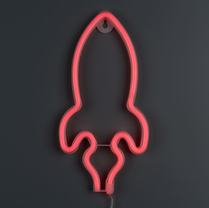 Неоновая вывеска Luna LUDS-NEO-48 Ракета теплый белый/синий/розовый