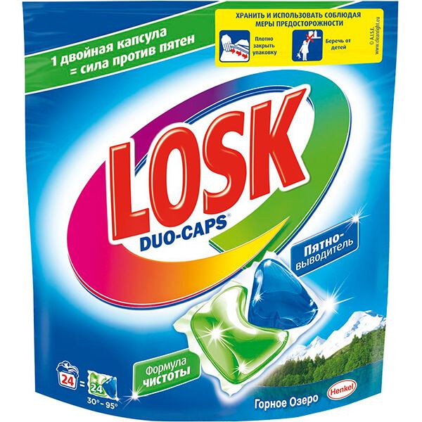 Капсули для прання Losk Duo-Caps Гірське озеро 24 шт