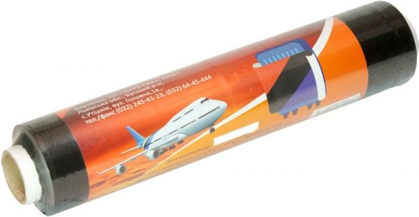 Стретч-пленка багажная черная 20 мкм 25 см 0.377 кг