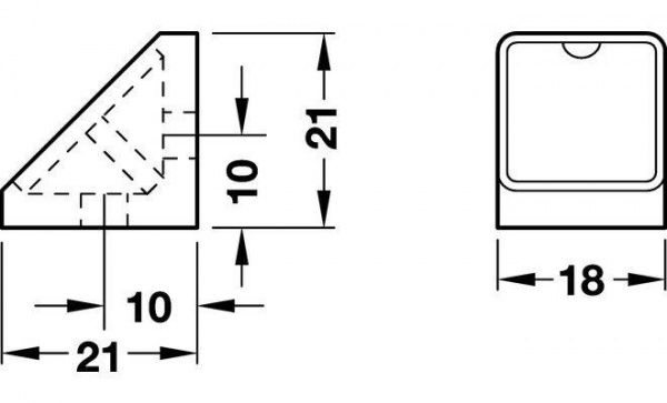 Стяжка кутова 18 мм з кришкою бежевий 4 шт. 4 шт. Hafele