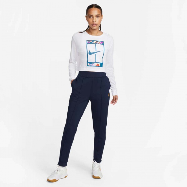 Футболка Nike W NKCT DF TEE LS SLAM CROP DZ3797-100 р.S белый