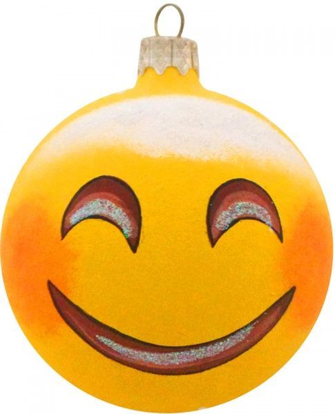 Шар стеклянный Смайлик 4 d80 К-954-80 желтый