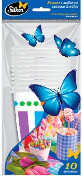 Стакан паперовий Silken Святковий 340 мл 10 шт.