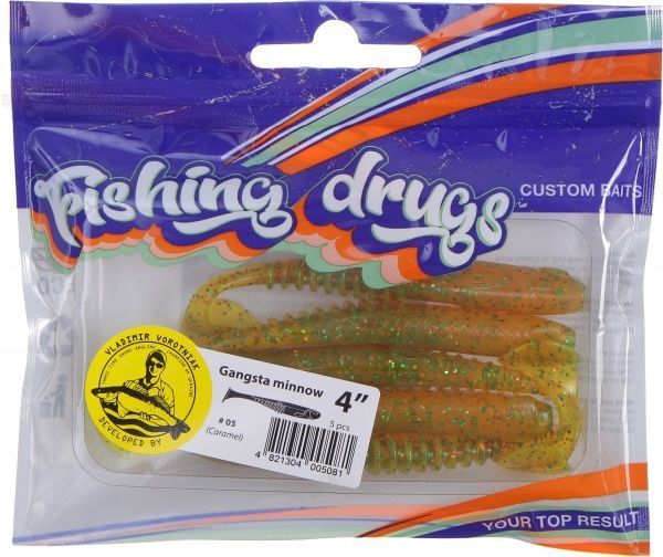 Приманки для ловли рыбы Гангста Минов 100 мм 5 шт. карамель