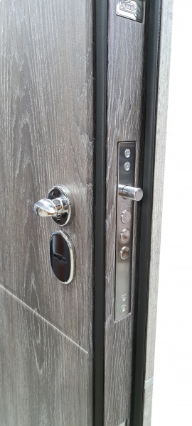 Двері вхідні Булат House-3 дуб графіт / дуб шале графіт 2050x850 мм праві