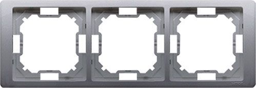 Рамка трехместная Simon Basic универсальная сталь BMRC3/21