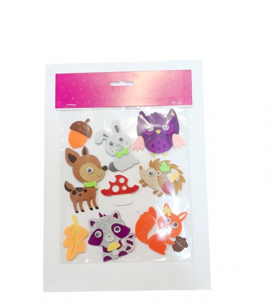 Набор мини-фигурок из фетра Аплі-Краплі клеевой Лесные животные 17 x 24 x 0.0002 см multicolor
