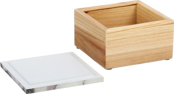 Скринька Мармур 14х14х8,5 см сіро-рожевий