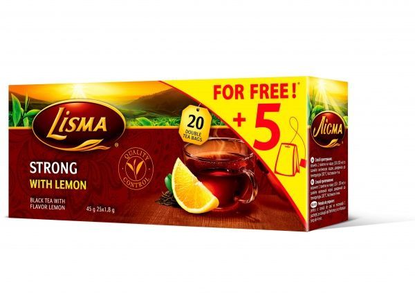 Чай черный Лисма Крепкий с лимоном 25 шт. 