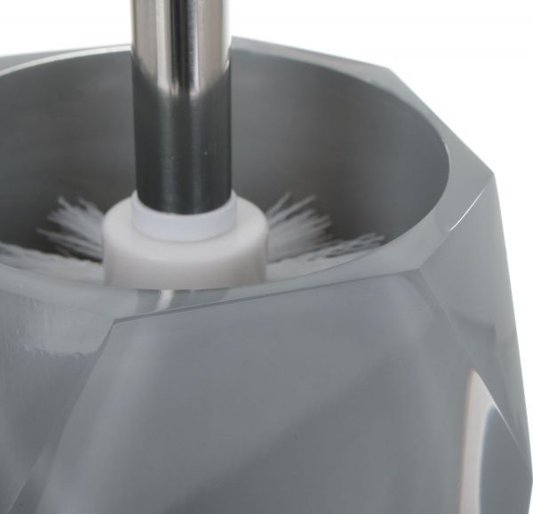 Ершик для унитаза Luna diamond белый с серой колбой