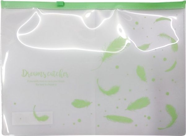 Папка на молнии 5580 А4 Лето зеленая Deli