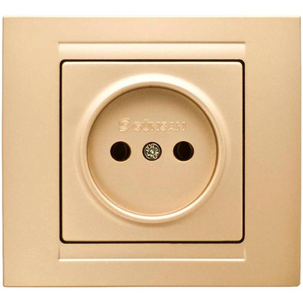 Розетка без заземления Gunsan Moderna без шторок бежевый металлик MD 29 25 113