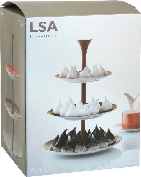 Фруктовниця 3-ярусна Metallics Polka 37 см P228-00-365 LSA 