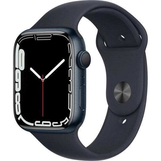 Смарт-годинник Apple Watch Series 7 GPS 45mm midnight AluminiumCasewithMidnightSportBand (MKN53UL/A)