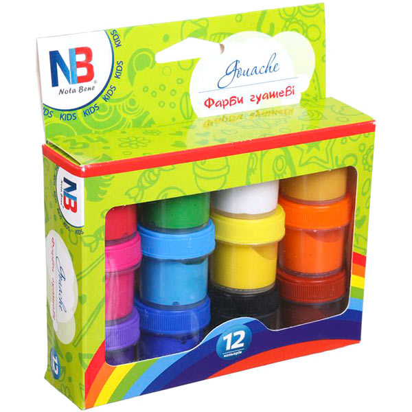 Фарба гуашева 12 кольорів 120 мл 897 Nota Bene