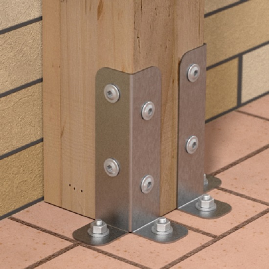 Опора колонны L-образная 45x45x170x2,0 мм 1 шт. 