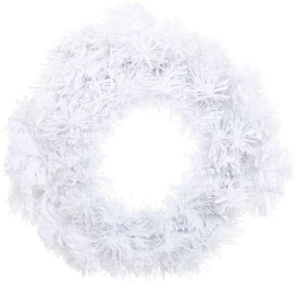 Вінок новорічний білий флок ПВХ d400 мм МВНФ-40/1 
