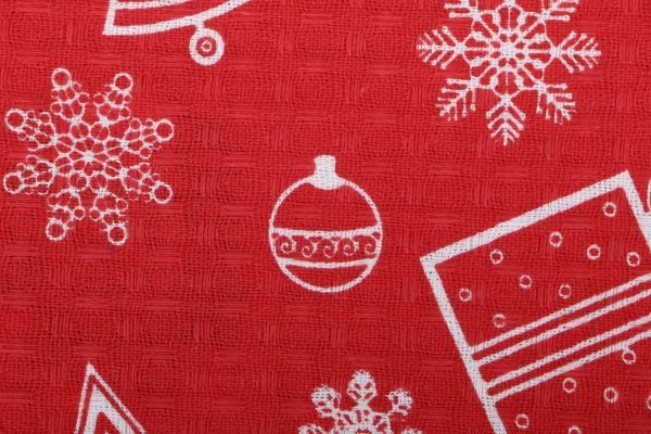 Полотенце вафельное Red 45x60 см Прованс бежевый с рисунком 