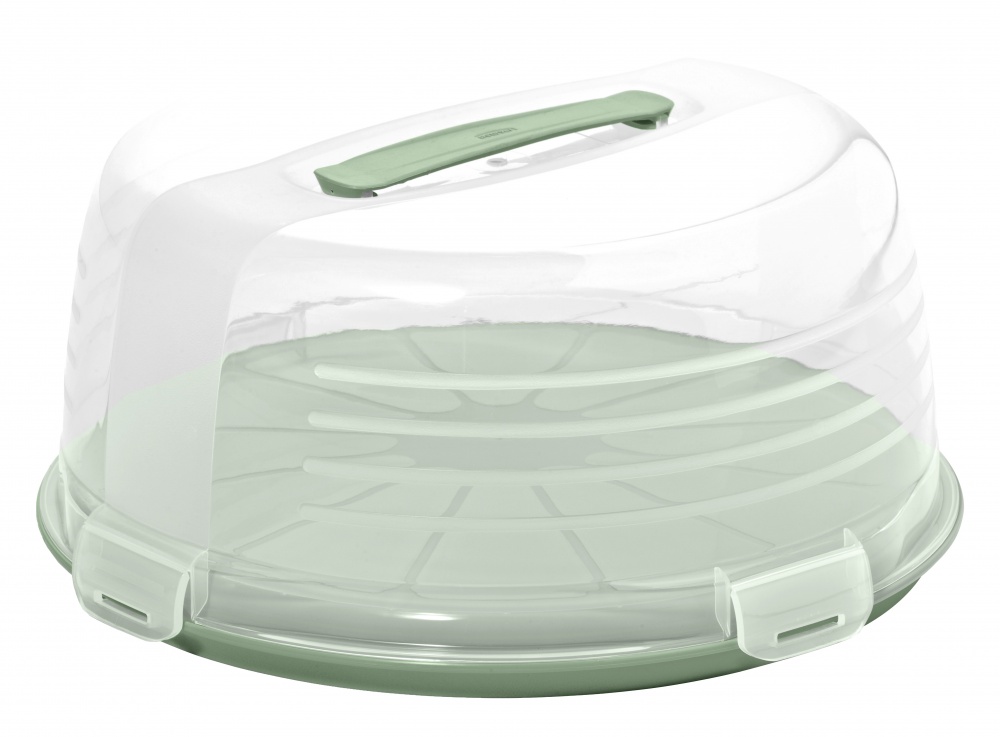 Тортовница Curver 34,7х34,7х15,6 см прозрачная/зеленая 758315