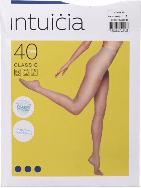 Колготки женские Интуиция Класcика 40 den р. 2 телесный 