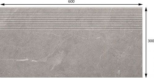 Плитка Ceramika Paradyz Ibis grys stopnica prosta mat. 30x60 