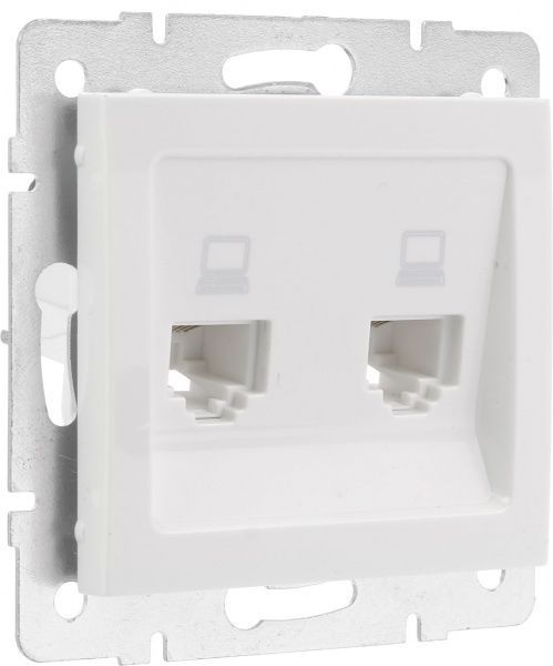 Розетка комп’ютерна подвійна Lezard Rain білий 703-0288-141