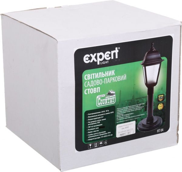 Світильник садовий Expert КАНТРІ НТ 04 E27 60 Вт IP44 чорний 