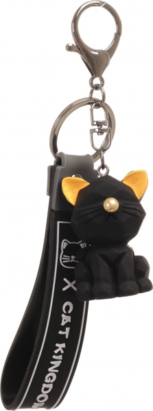 Брелок Кот на удачу черный